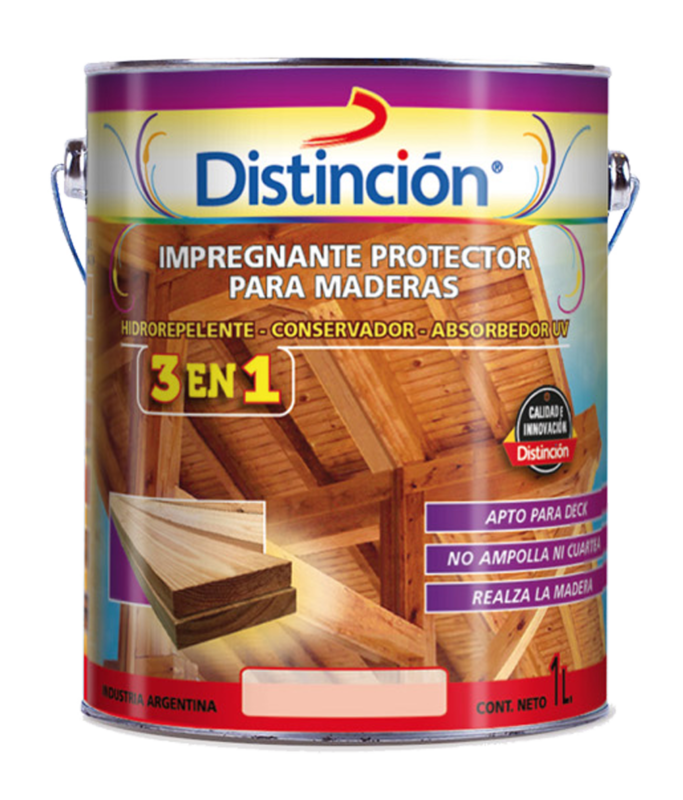 Impregnante Protector para Maderas Distinción 3 en 1